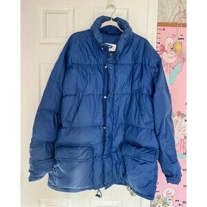 Vintage Old Navy Mens XL Blue Down Feather Winter Jacket Pockets